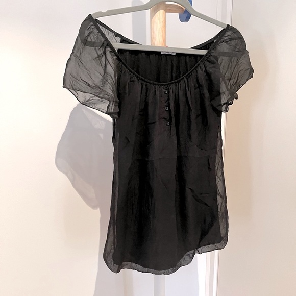 J & S Paris Tops - Black Silk Top